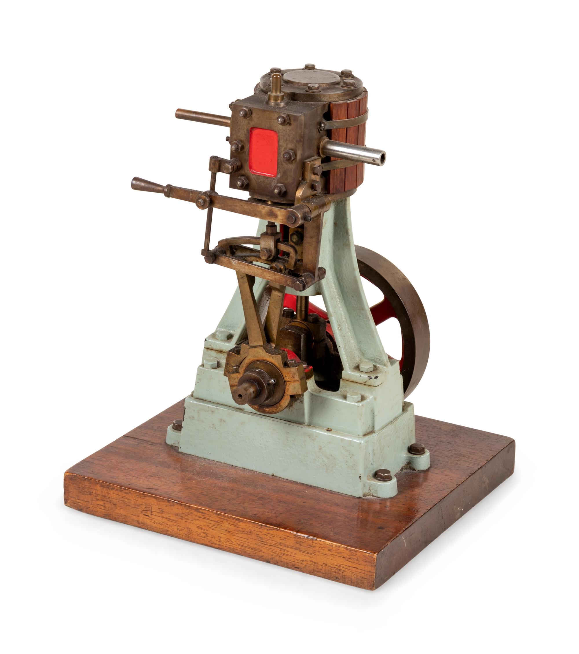 A Painted Metal Stuart No. 4 Steam Engine Model