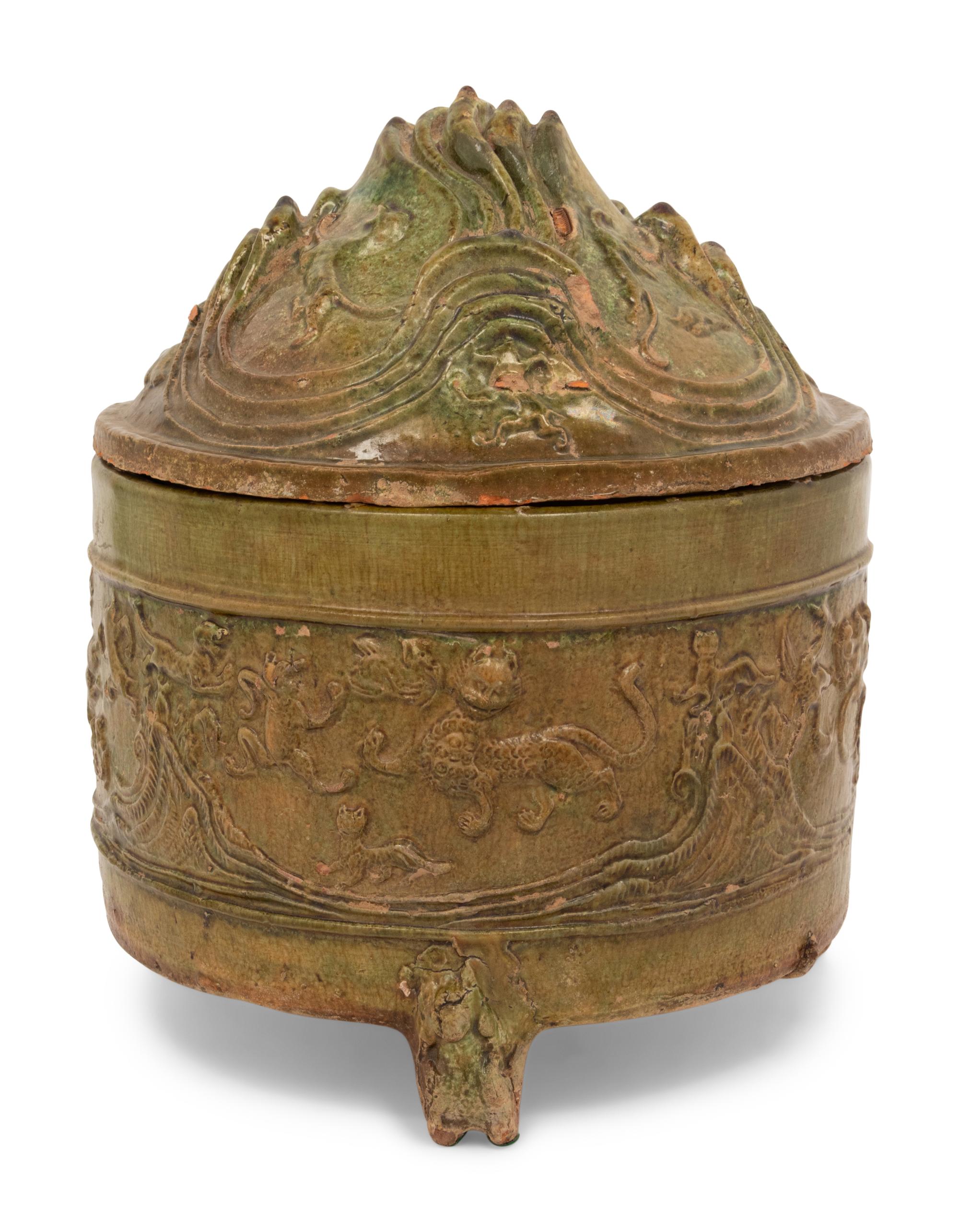 A Chinese Green Glazed Pottery Hill Jar