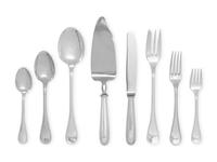 A Christofle Perles Silver-Plate Flatware Service