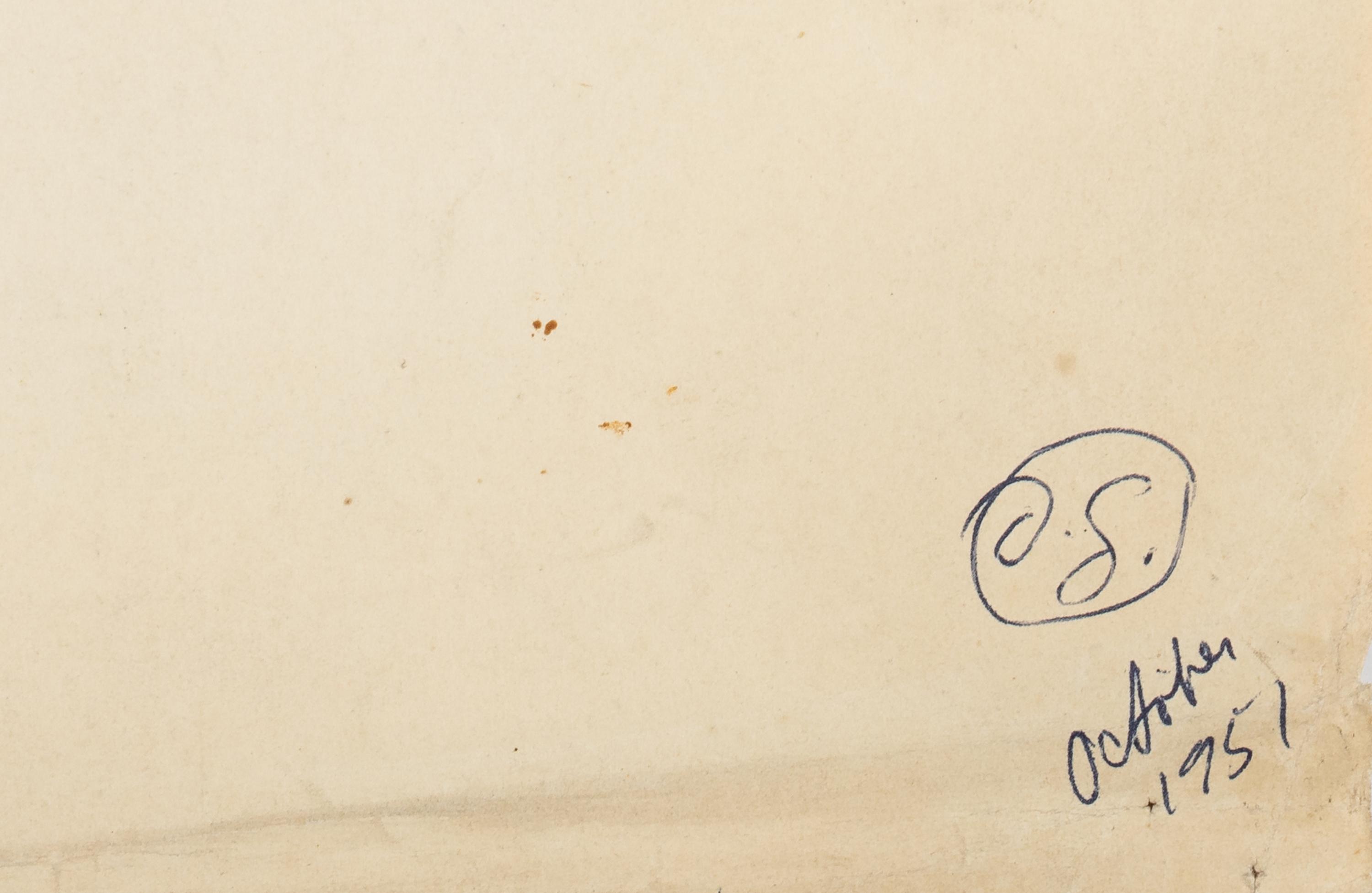 Male Nude Lying on His Back , 1951