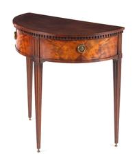 A Dutch Mahogany Demilune Side Table