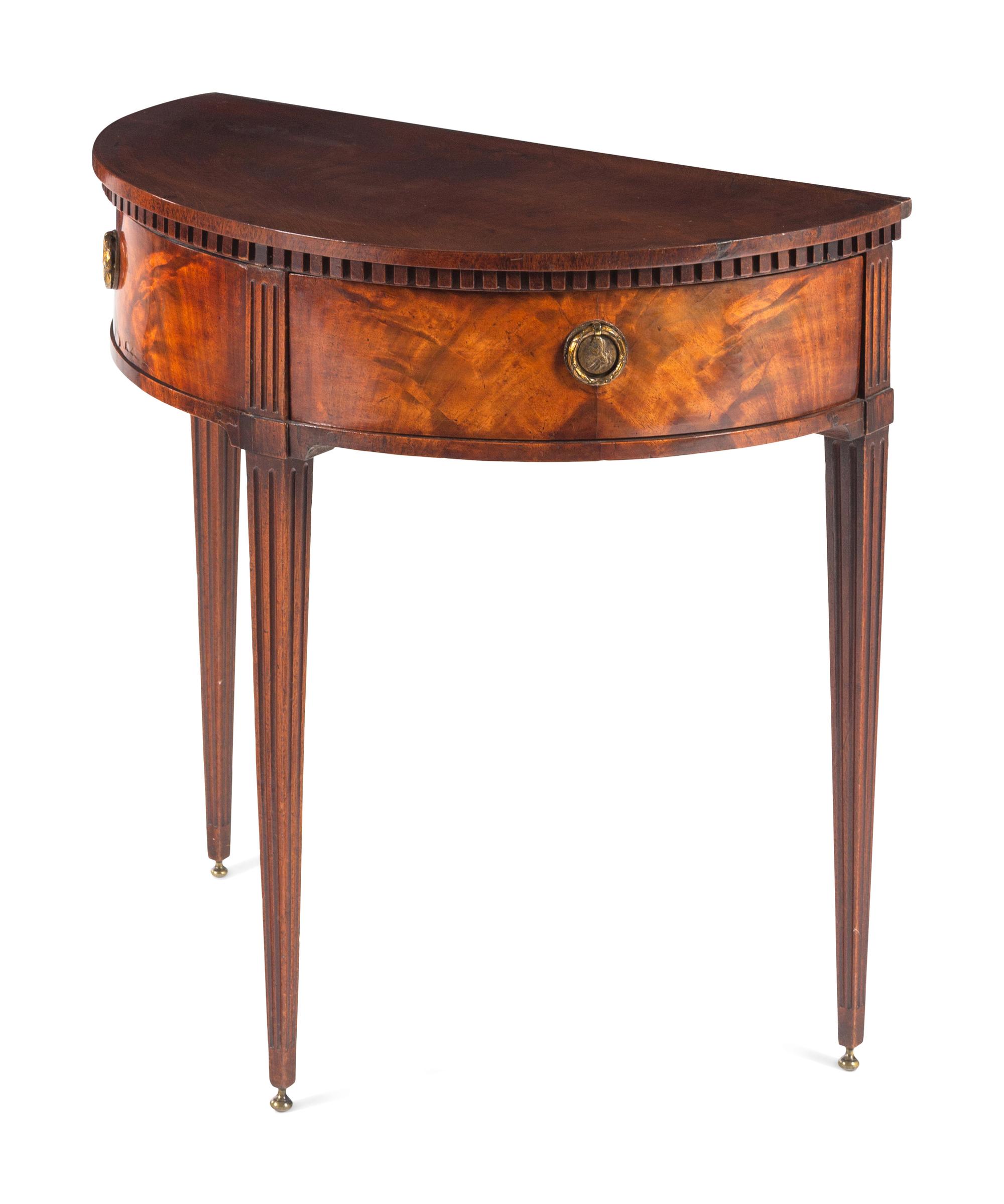 A Dutch Mahogany Demilune Side Table