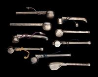 Nine Japanese Silver Portable Writing Sets, Yatate