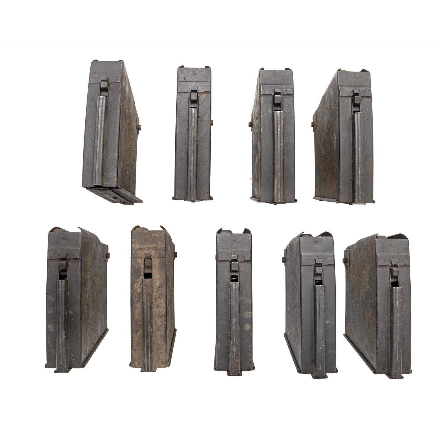 Lot of (9) Solothurn Magazines for the S18-100 and S18-154 20mm Anti-Tank Rifles