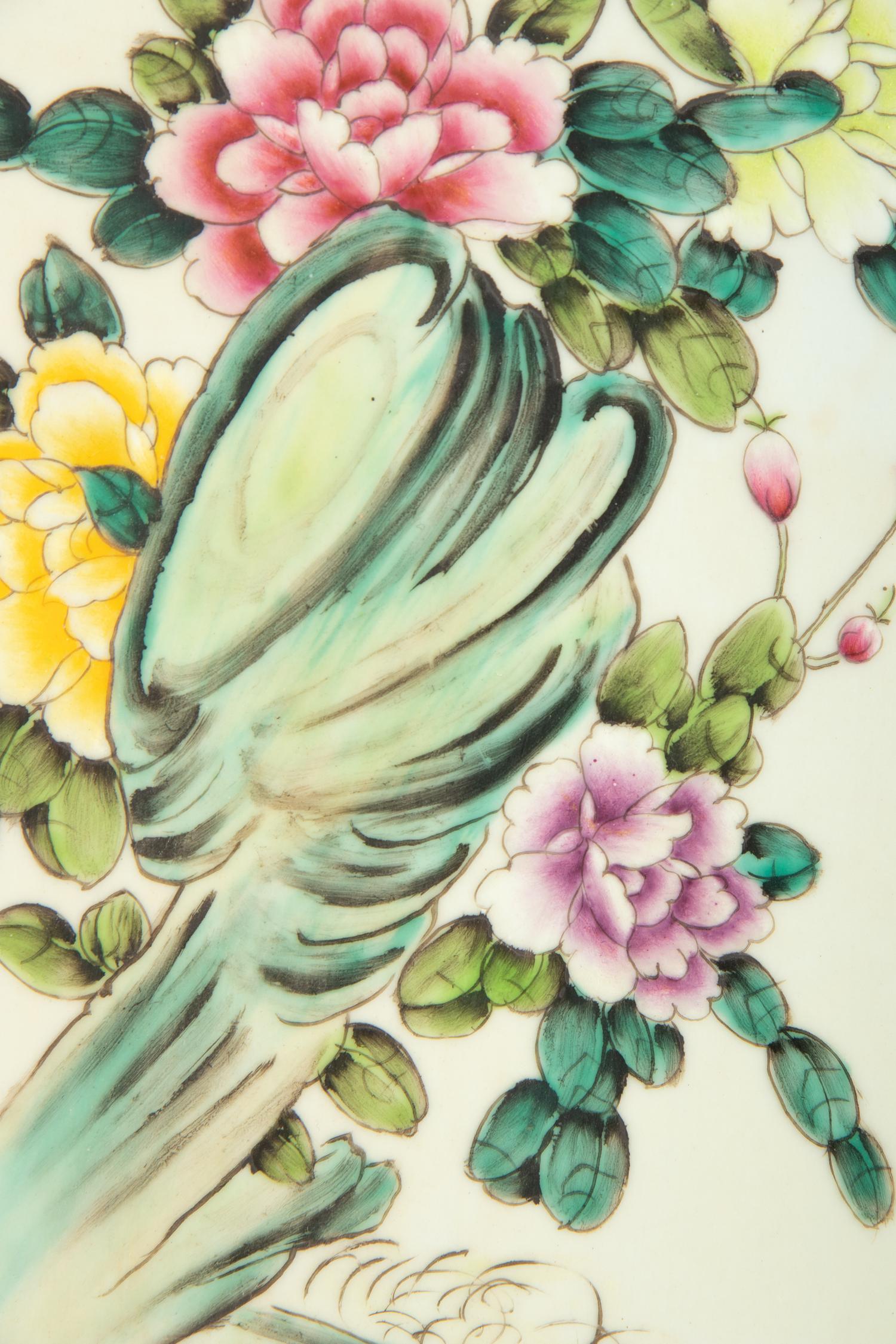 Two Chinese Famille Rose Porcelain Plaques