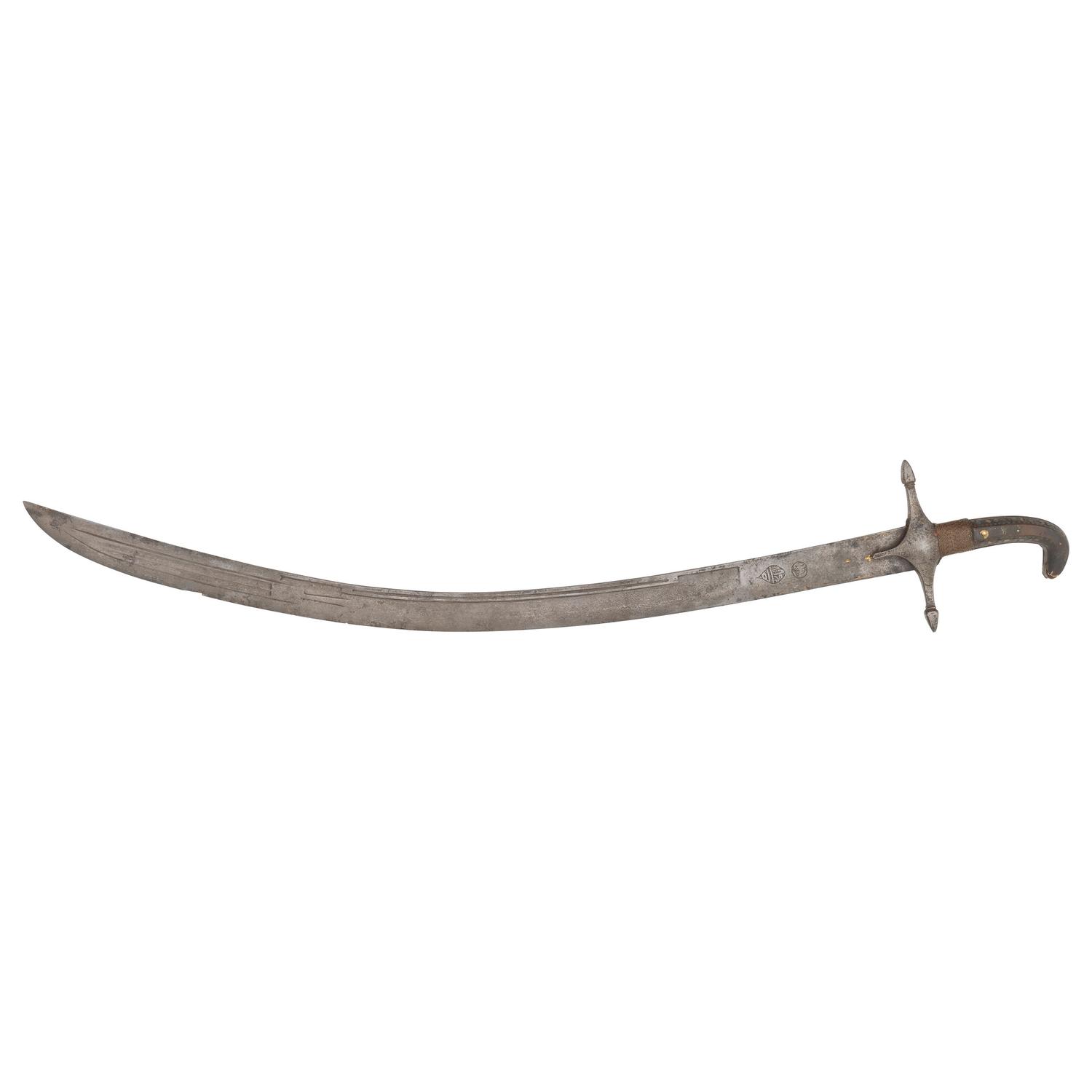 Decorated Ottoman Kilij or Pala with Wootz Steel Blade