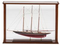 A Cased Scale Model of a Three-Mast Ship