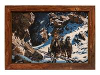 Stagecoach in a Snowy Canyon
