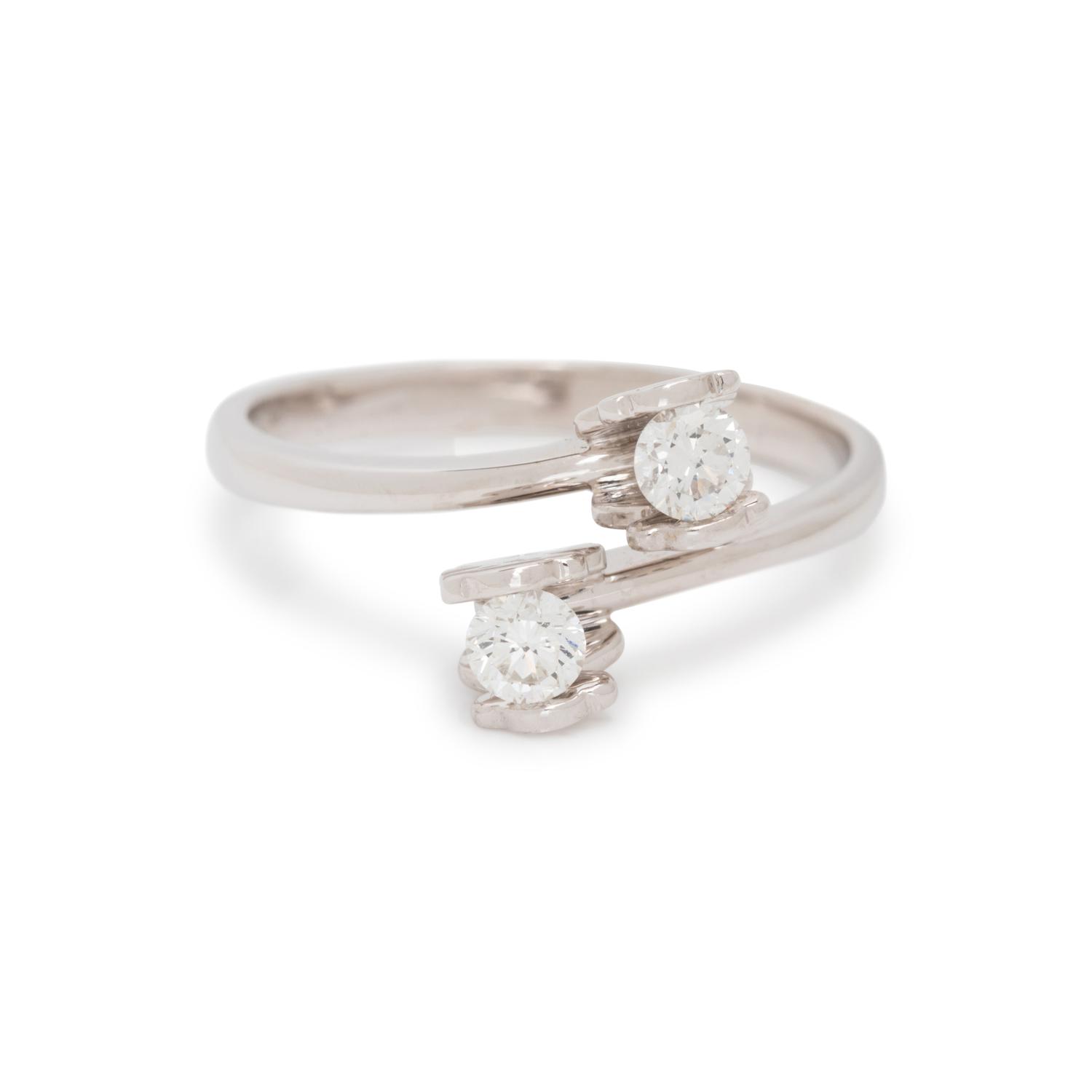 TOUS, WHITE GOLD AND DIAMOND BYPASS RING