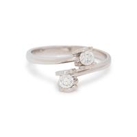 TOUS, WHITE GOLD AND DIAMOND BYPASS RING
