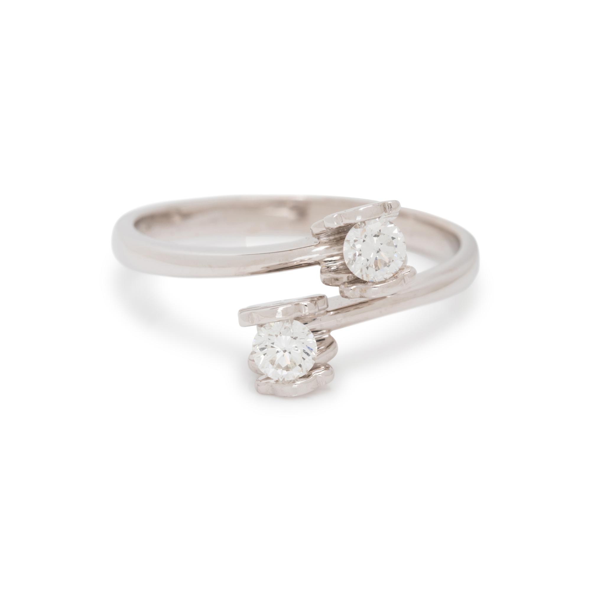 TOUS, WHITE GOLD AND DIAMOND BYPASS RING