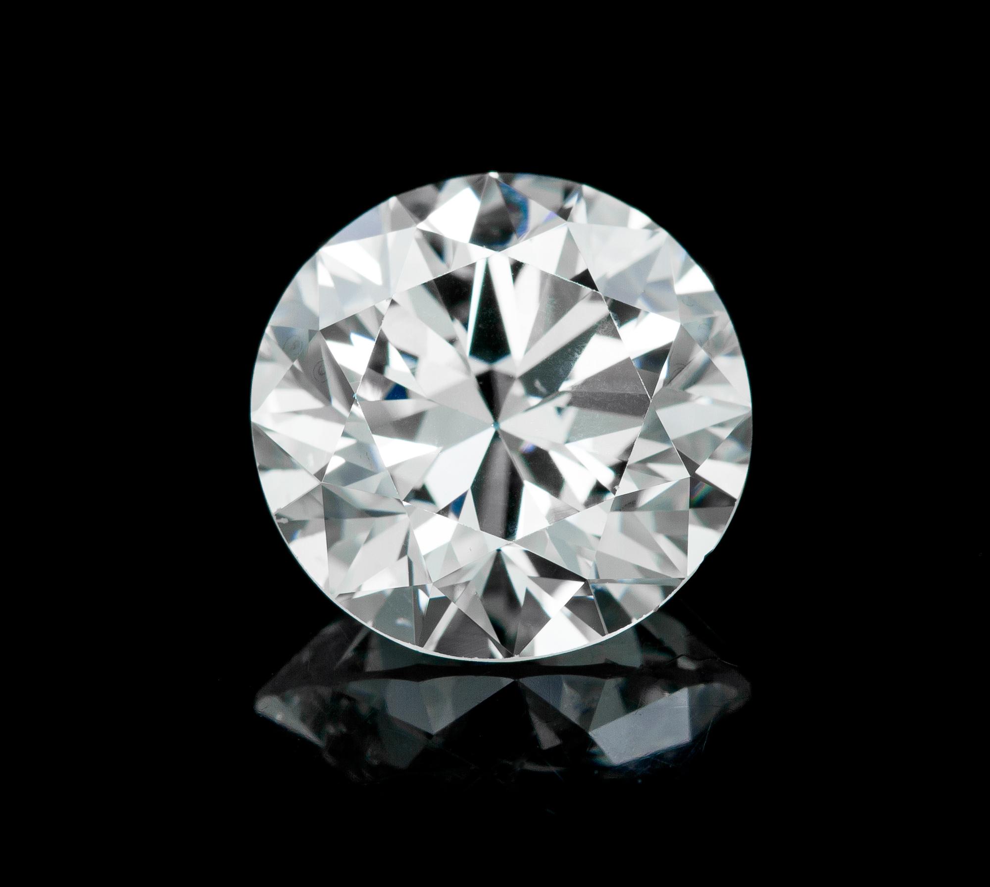 A 4.98 Carat Round Brilliant Cut Diamond, 3.00 dwts.