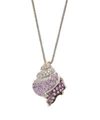 DIAMOND AND PINK SAPPHIRE SHELL PENDANT/NECKLACE