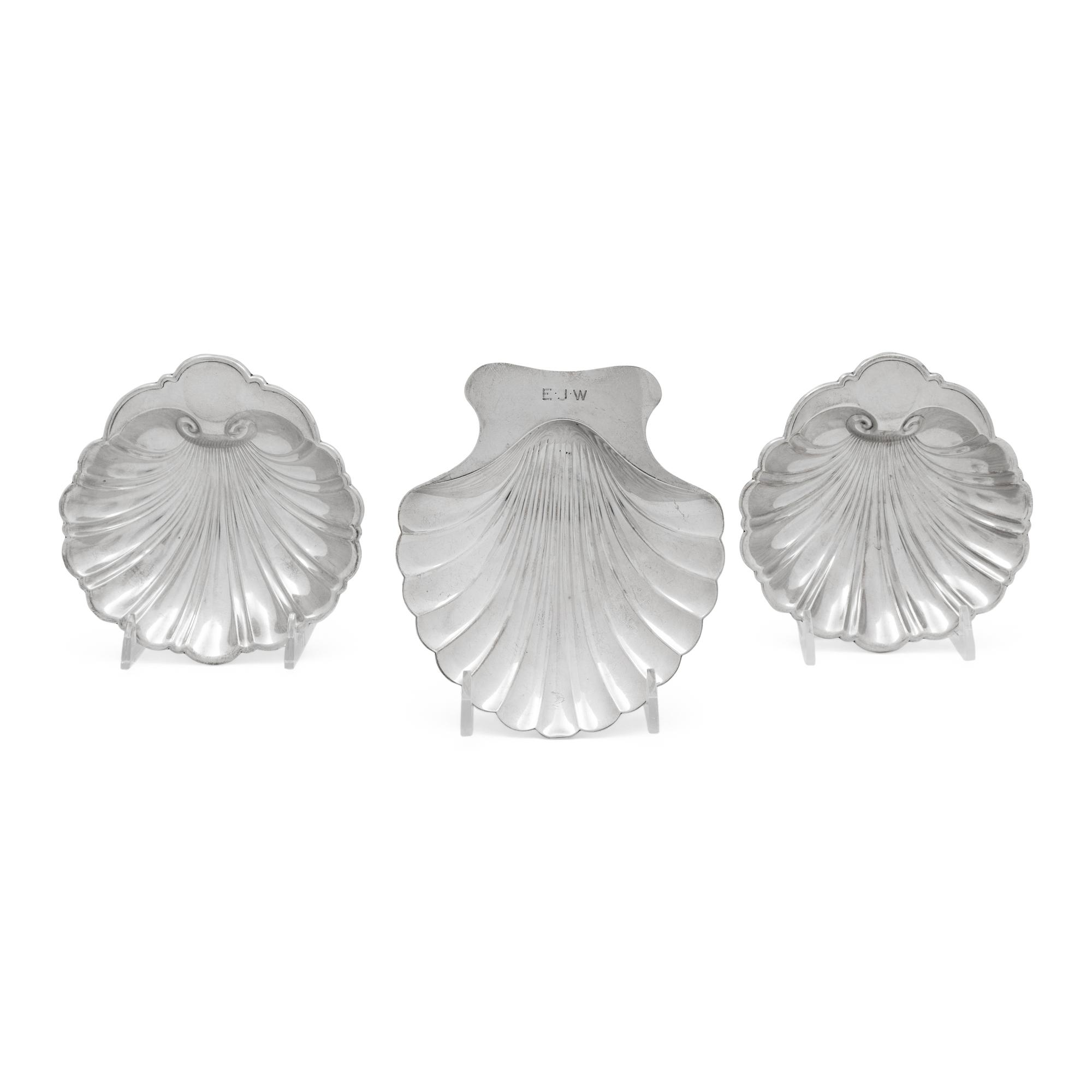 A Group of Three American Silver Shell-Form Dishes