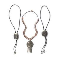 Julius Caesar AND Bruce Caesar (Pawnee, 1910-1982 / b. 1952) — German Silver Bolo Ties