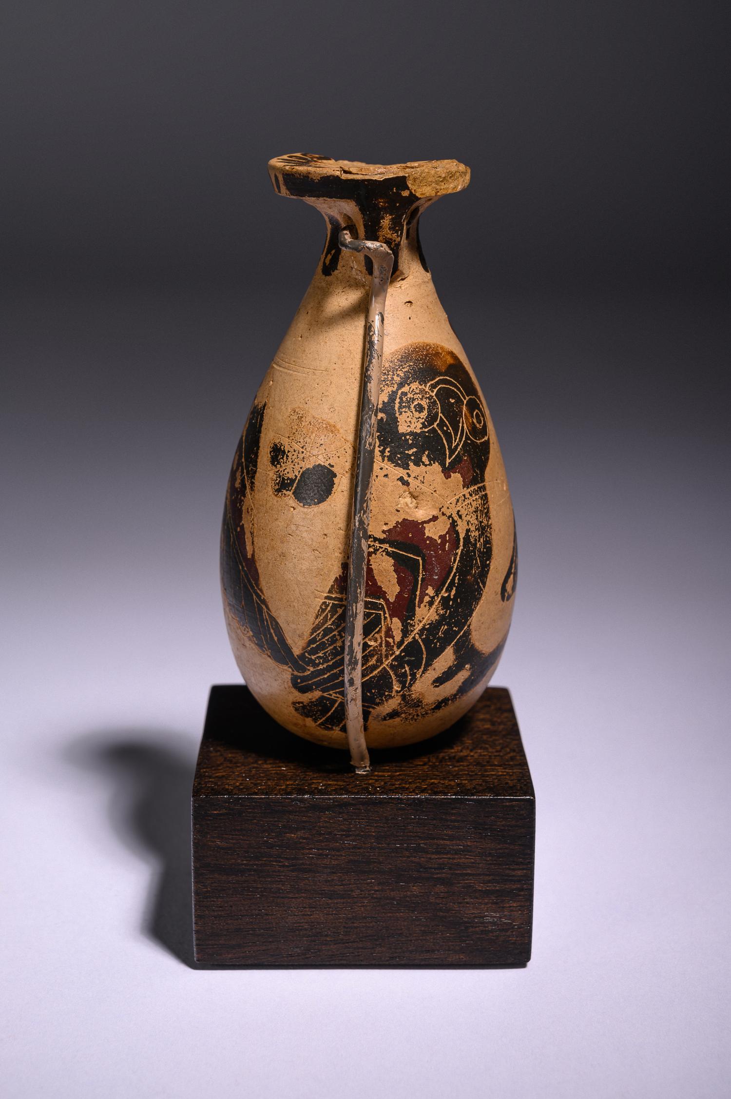 Two Corinthian Black-Figured Vessels: An Aryballos and An Alabastron