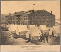 [CIVIL WAR]. 8 framed prints related to Libby Prison, Andersonville, and the trial of Henry Wirz.