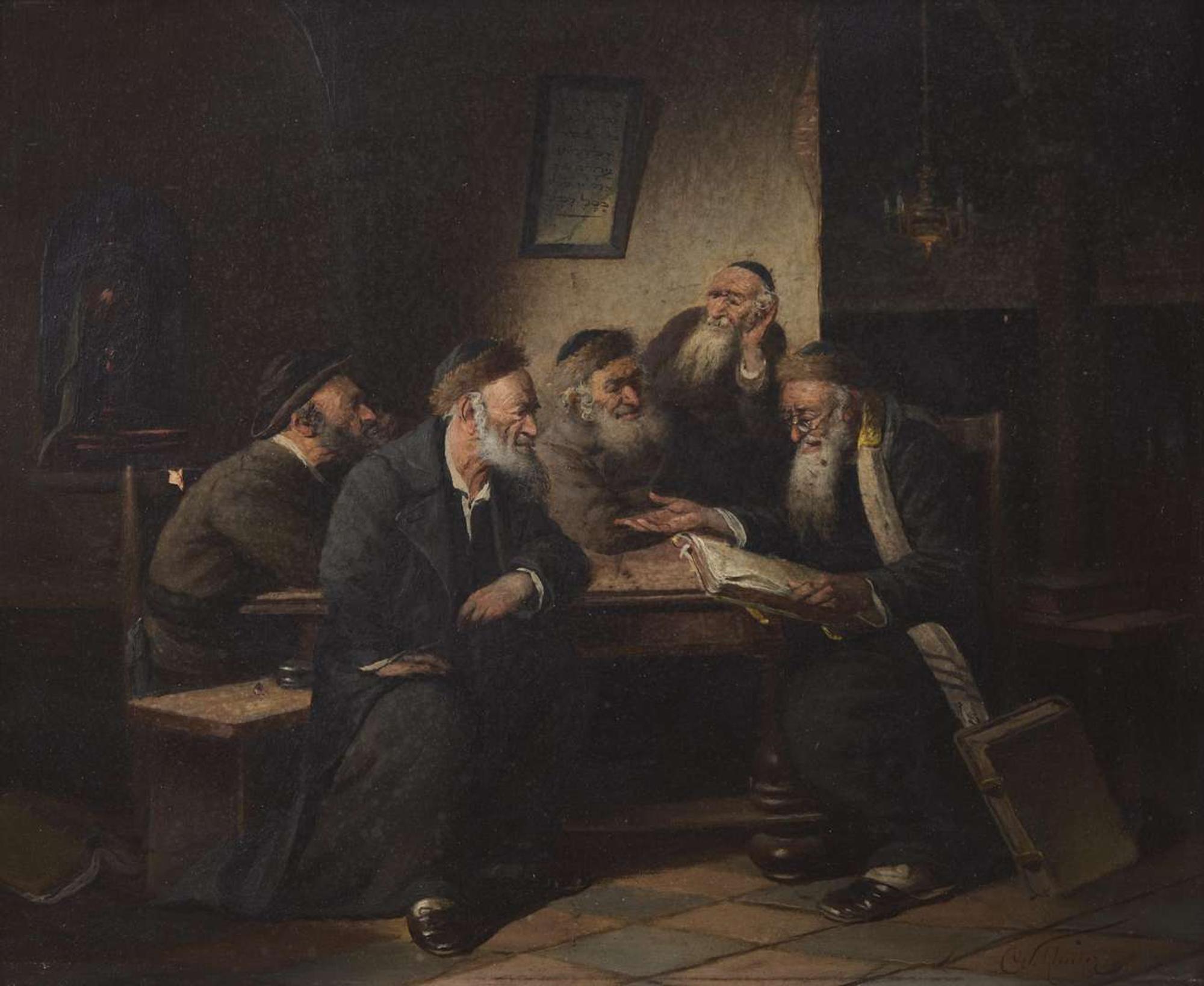 Carl Schleicher (Austrian, 1825-1903) - Talmud Scholars