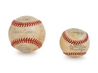A 1950 New York Giants Team Signed Baseball Including Monte Irvin and A 1960 San Francisco Giants Team Signed Mini Baseball Including Orlando Cepeda and Willie McCovey (BAS Beckett Authentication Services Certified)