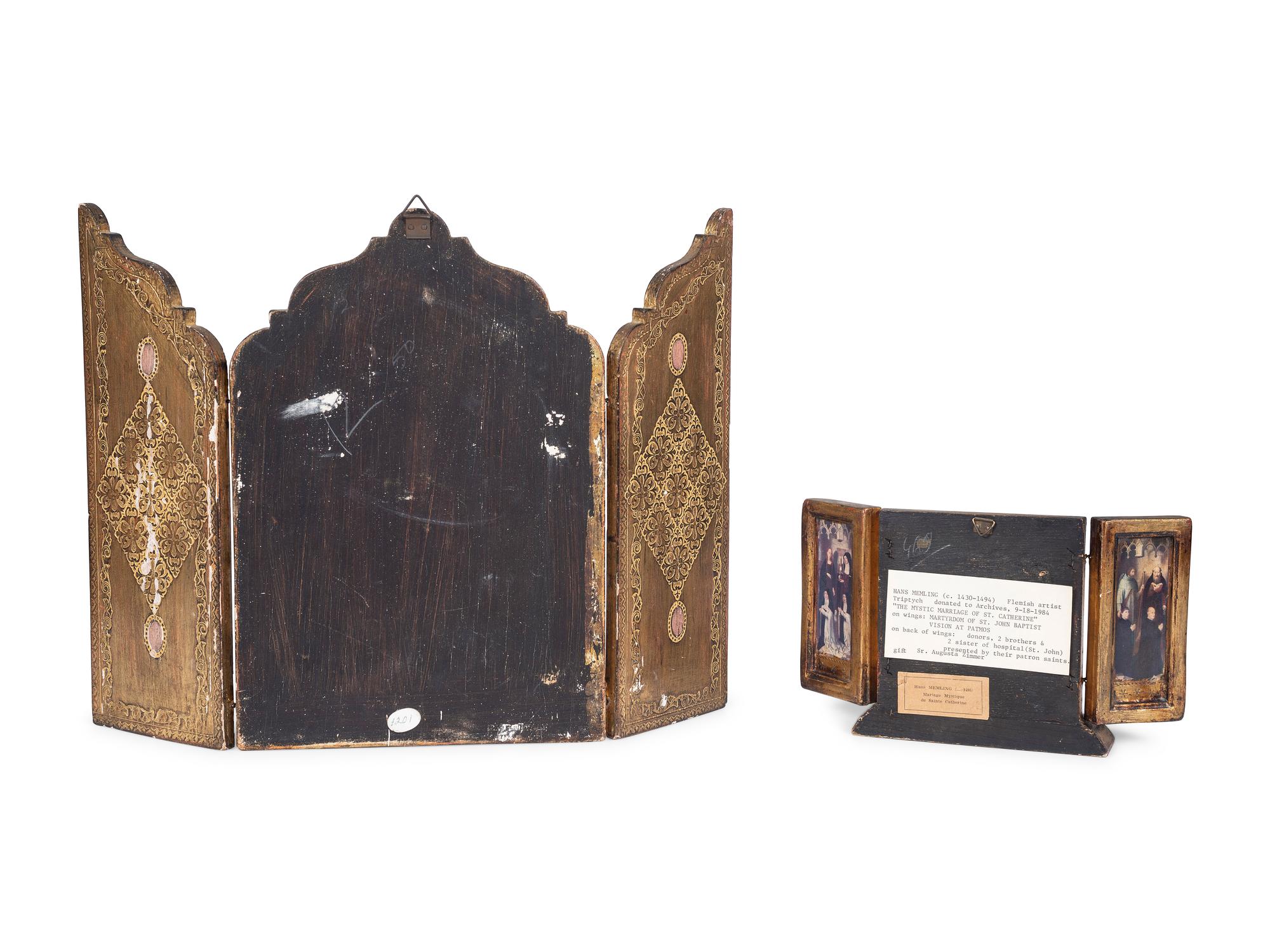 Five Gilt and Painted Wood Triptychs