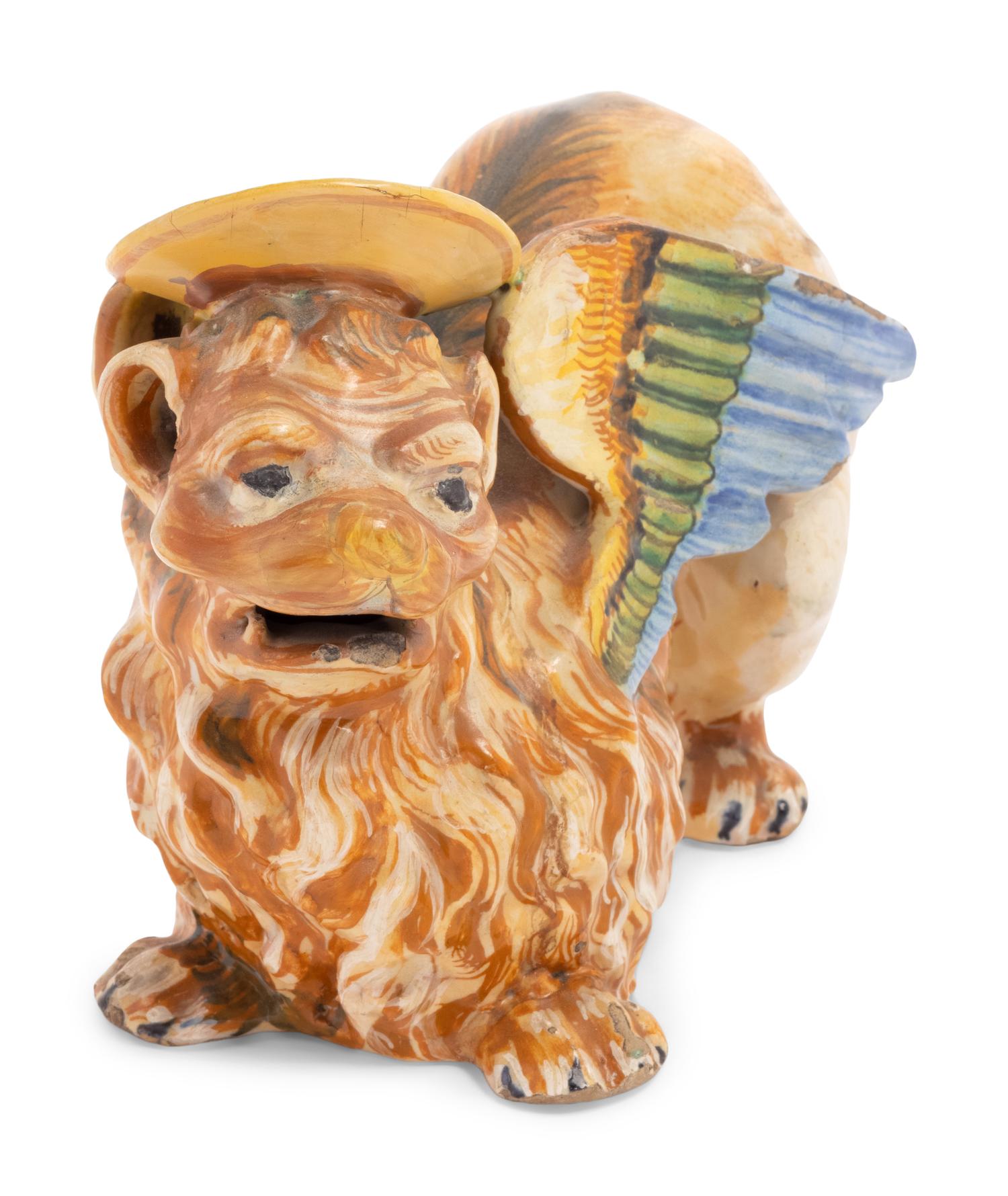 An Italian Faïence Figure of a Mythical Beast