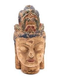 A Pair of Southeast Asian Deity Heads