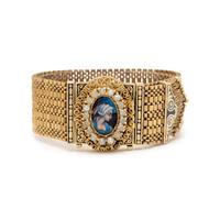 YELLOW GOLD, SEED PEARL, AND ENAMEL CONVERTIBLE SURPRISE WATCH