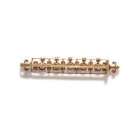 VICTORIAN, DIAMOND AND ENAMEL BAR BROOCH