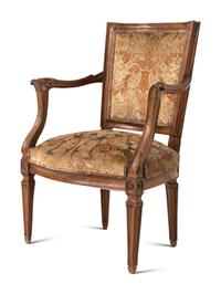 A Pair of Italian Fruitwood Armchairs
