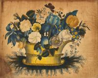 American School 19th century, A theorem: Butterfly and Flowers, first half 19th century