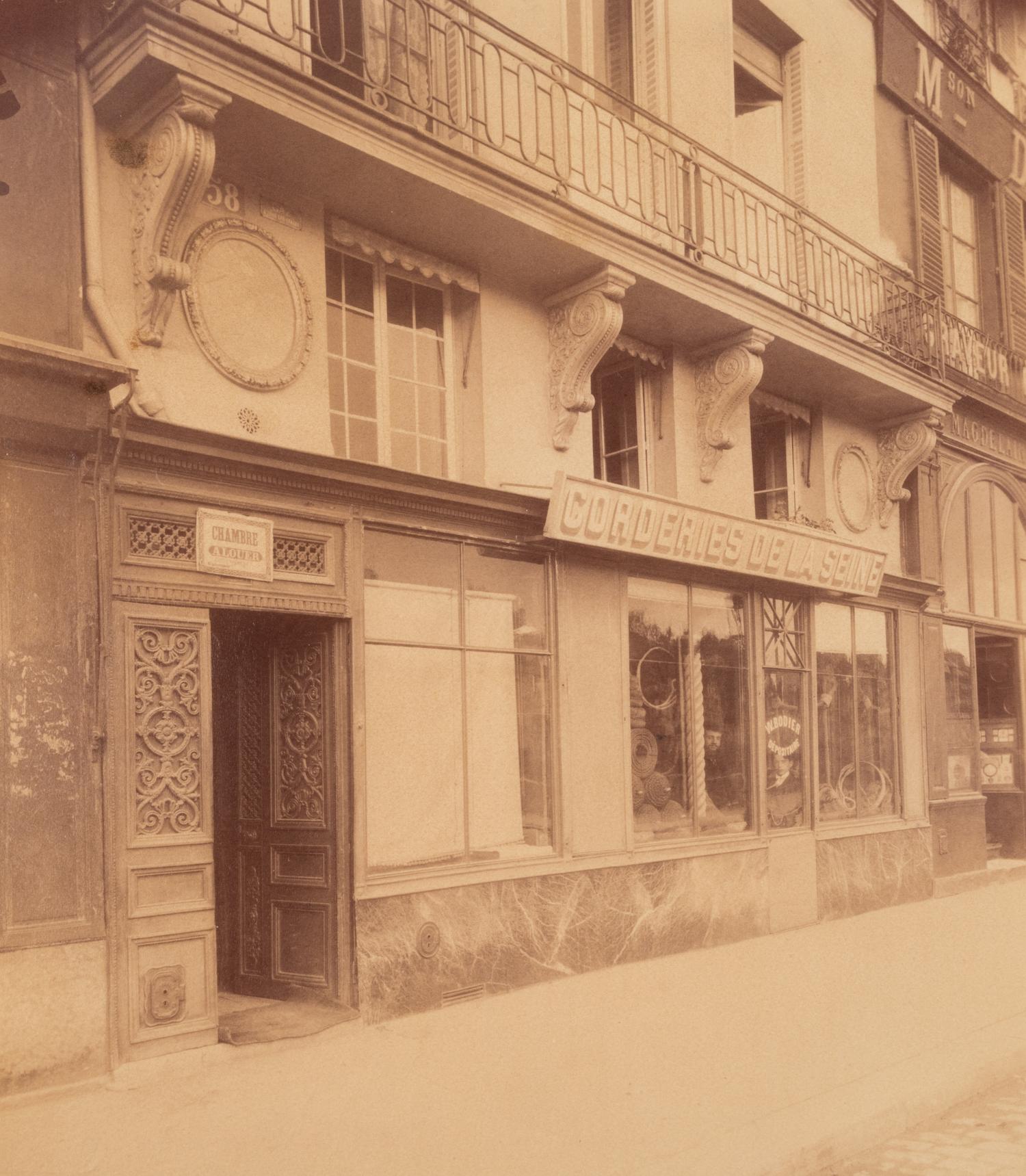 A group of three photographs ( Marché Saint-Germain , circa 1900s; 58 Quai des Orfèvres [balcon] , circa 1900s; Balcon, quai Béthune 24 , 1908)