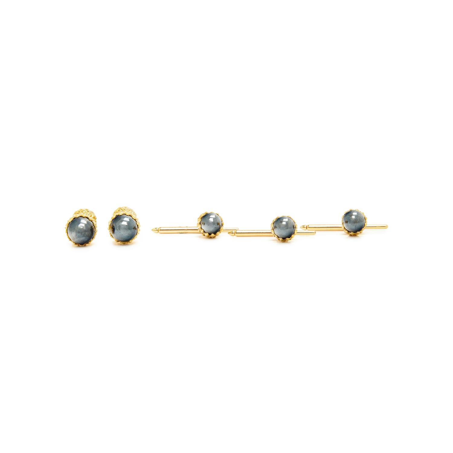 TIFFANY & CO., SCHLUMBERGER, YELLOW GOLD AND HEMATITE 'ACORN' DRESS SET