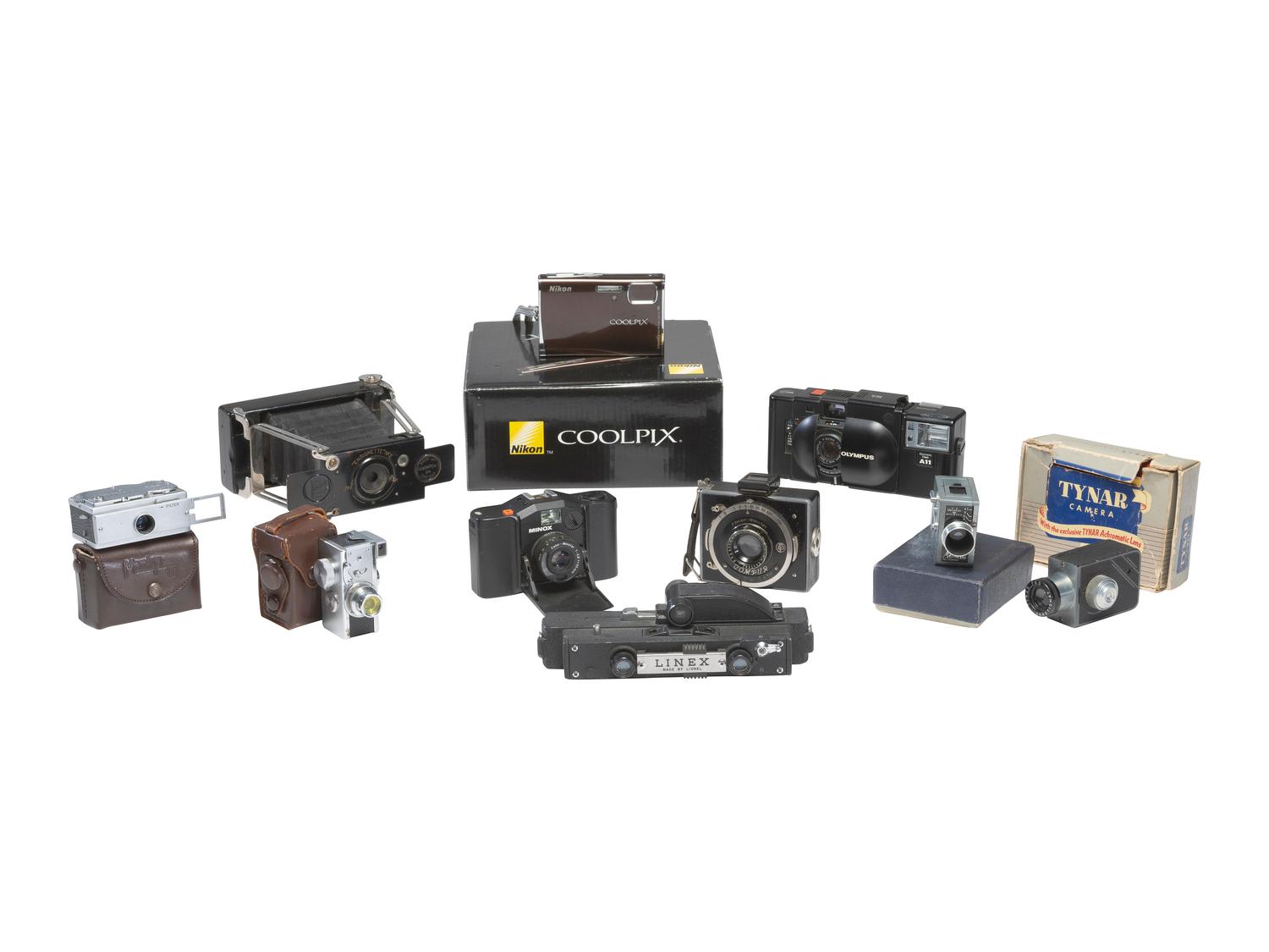 [CAMERAS]. Collection of 22 miniature cameras, comprising: