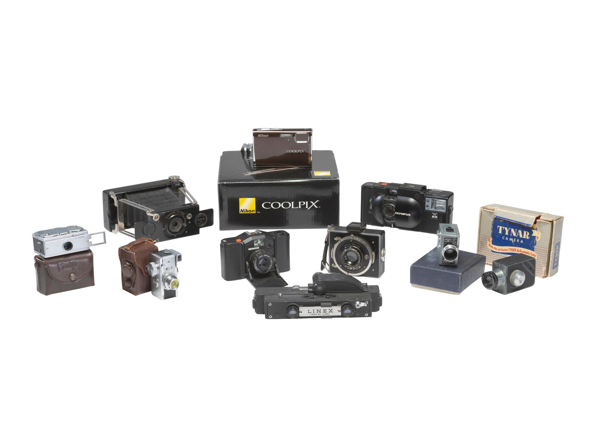 [CAMERAS]. Collection of 22 miniature cameras, comprising: