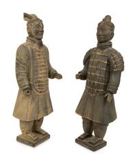 Two Chinese Terracotta Warrior Figures — 20TH CENTURY