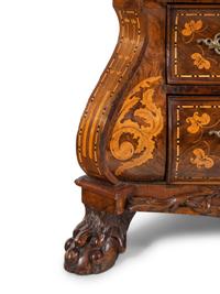 A Dutch Baroque Burl Walnut and Marquetry Slant-Front Desk