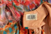 Bill Blass Printed Velvet Gown with Feather Hem, c. 1972