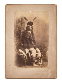 [NATIVE AMERICANS]. A group of 2 photographs of Apache subjects by Ben WITTICK and A. Frank RANDALL. Ca 1880s.