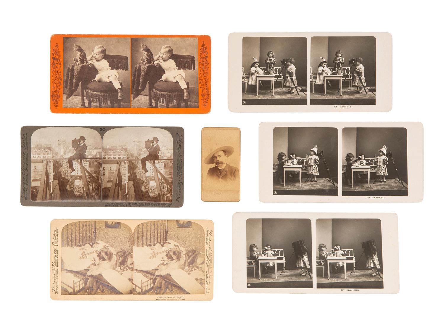 [EARLY PHOTOGRAPHY]. 15 photographs, some including photographers posed with their cameras.