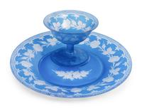 An Etched Glass Dessert Service