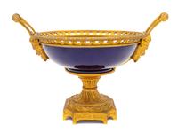 A Sèvres Style Gilt Bronze Mounted Porcelain Center Bowl