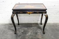 A Georgian Style Lacquered Tea Table Height 27 1/2 x width 31 1/2 x depth 20 inches. — BAKER, 20TH CENTURY