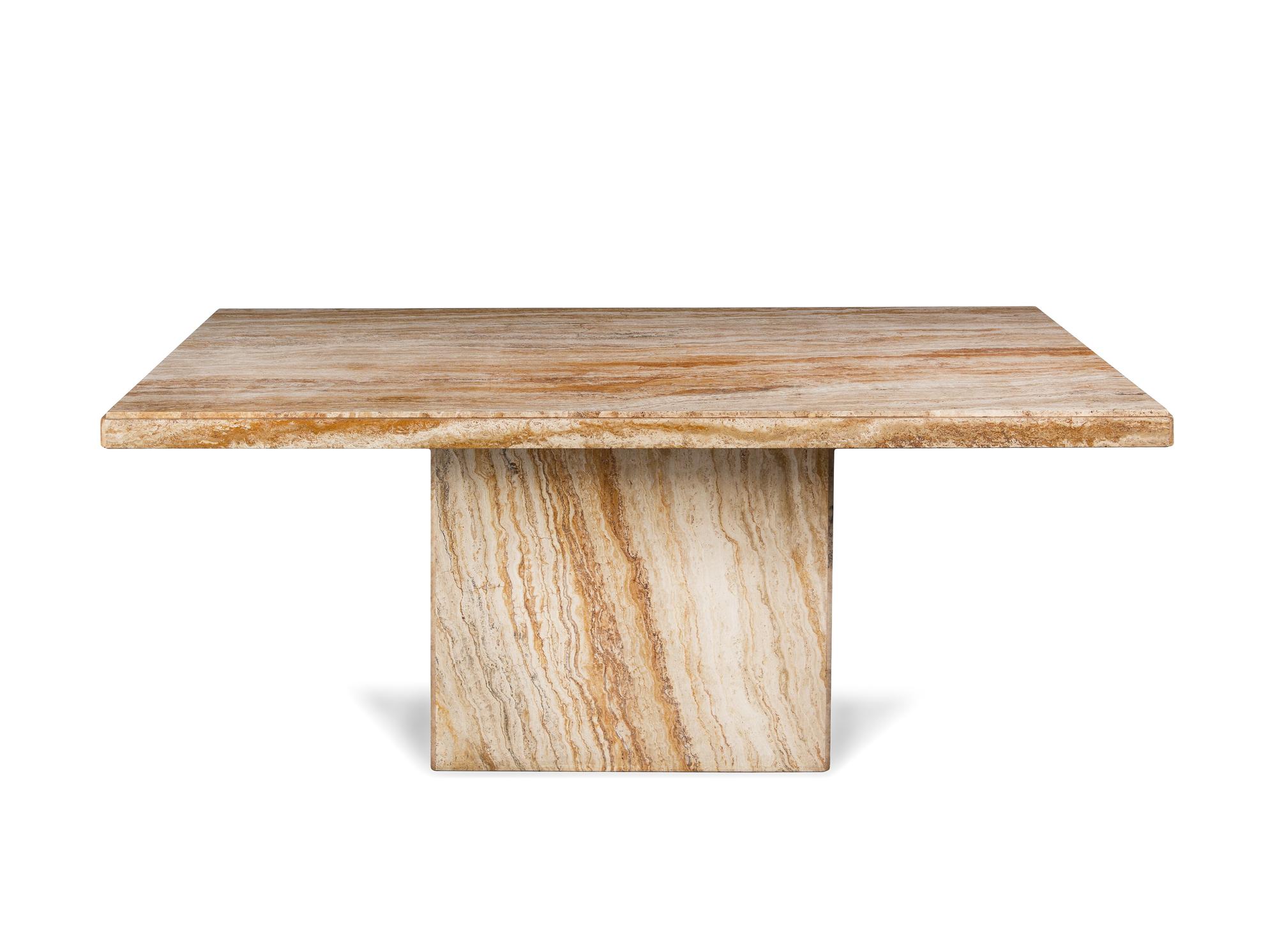 A Travertine Marble Center Table or Dining Table