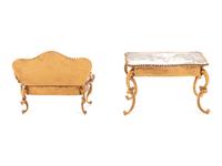 Six Viennese Enameled Miniature Furniture Articles