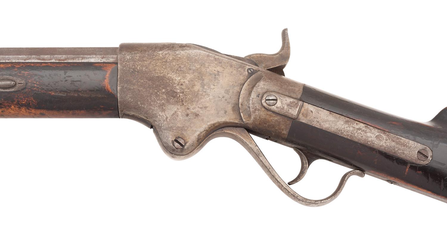 Rare Hawken Marked Spencer Carbine Alteration to Heavy Barreled Plains Rifle