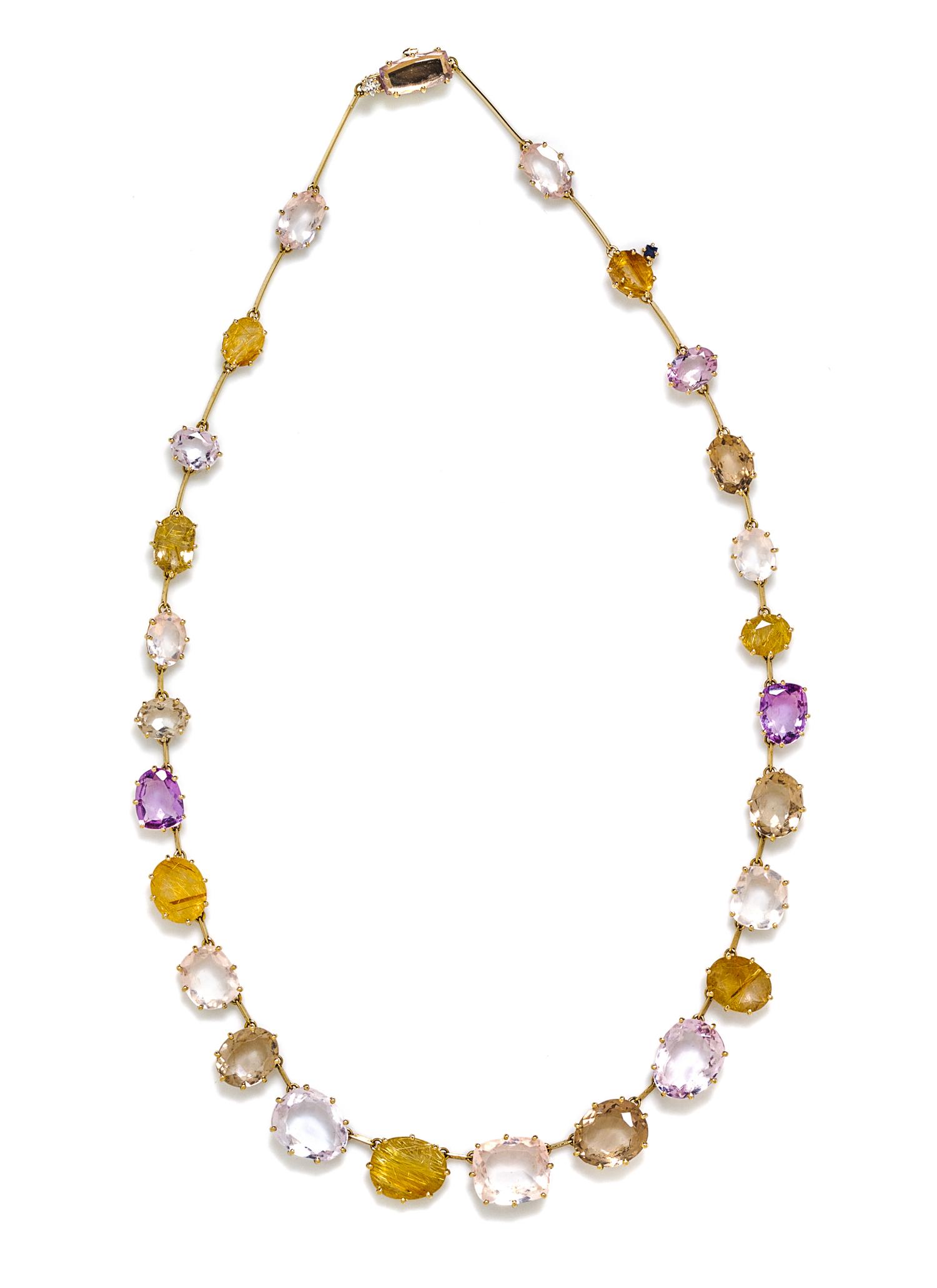 An 18 Karat Rose Gold, Multi Gem and Diamond Cobblestone Necklace, H. Stern, 16.50 dwts.