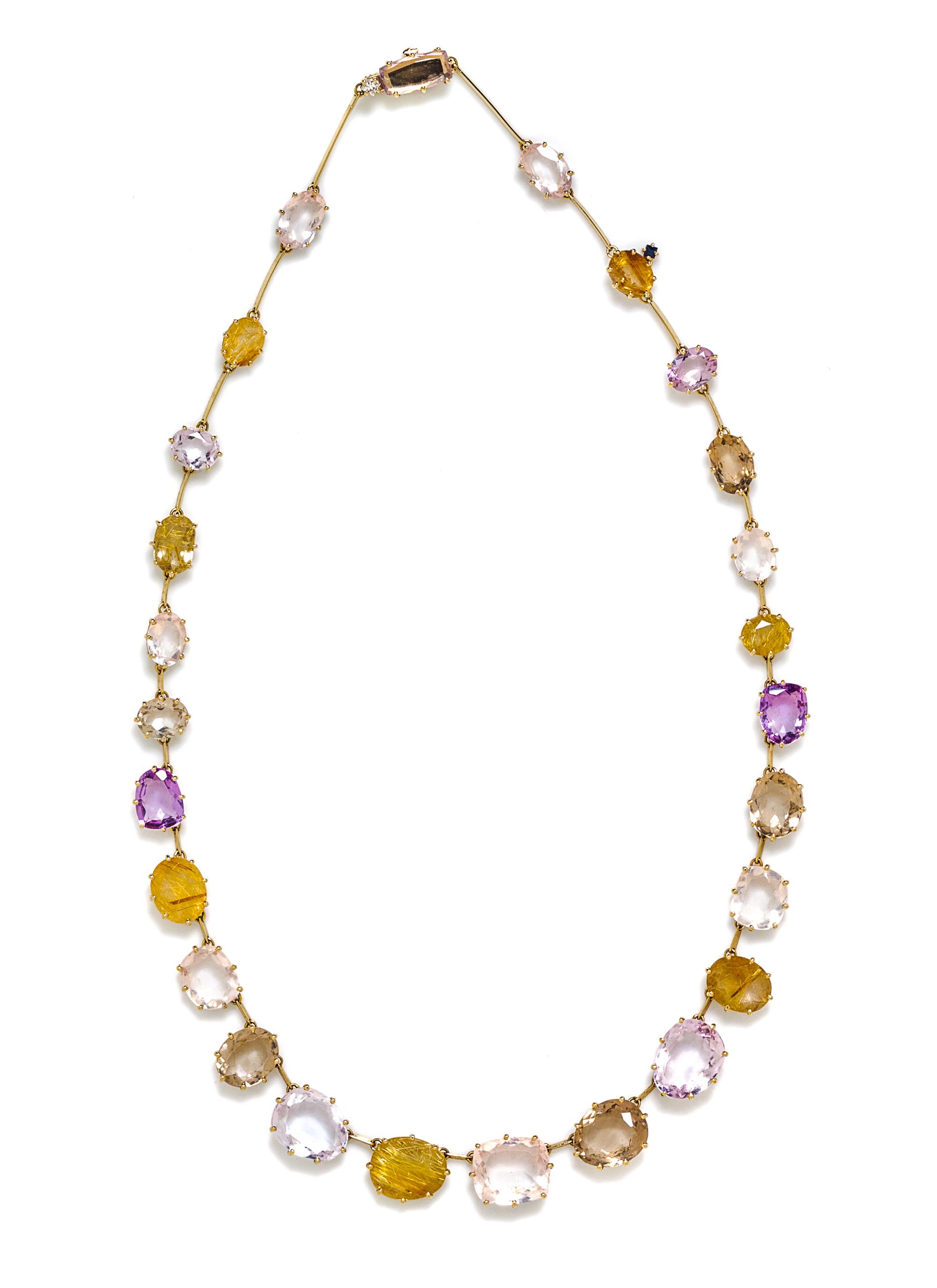 An 18 Karat Rose Gold, Multi Gem and Diamond Cobblestone Necklace, H. Stern, 16.50 dwts.
