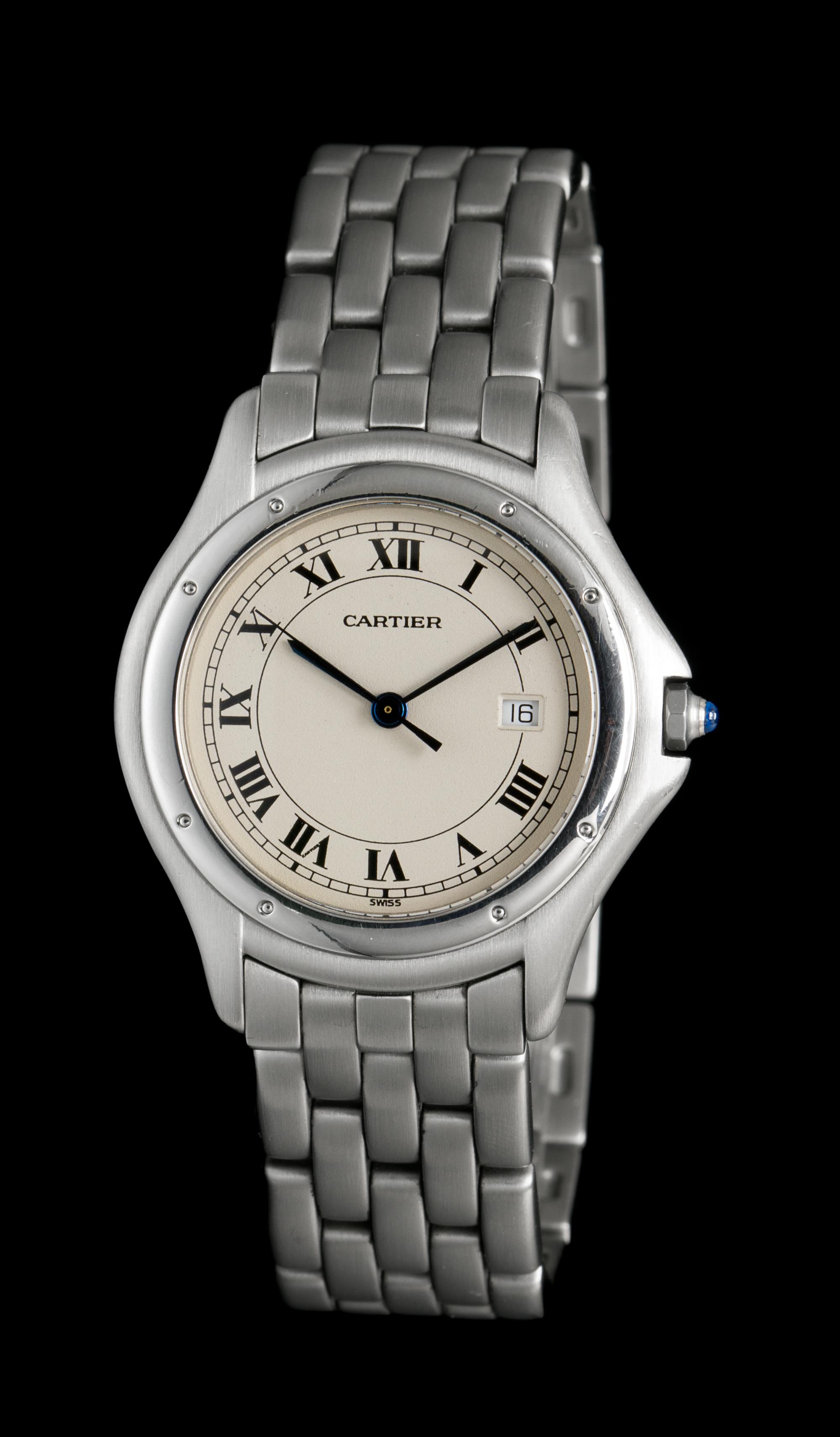 A Stainless Steel Cougar Wristwatch, Cartier,
