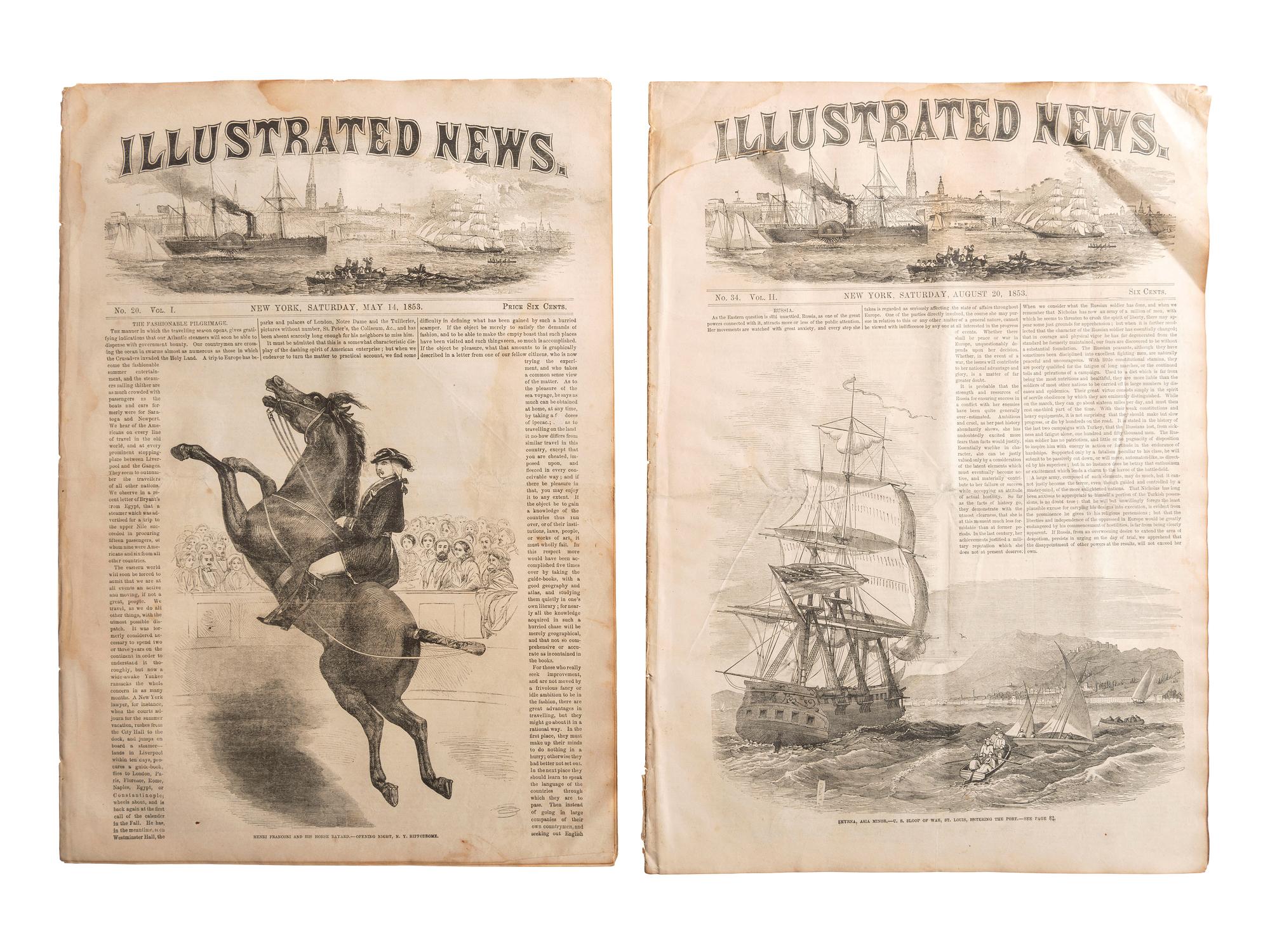 [TRANSPORTATION]. A group of early photographs, imprints, and documents related to transportation, including: