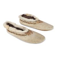Metis Cree Embroidered Hide Moccasins